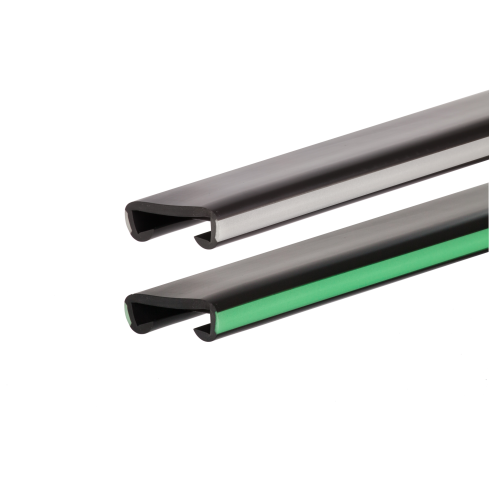 Ledstång trappa PVC FOTO 40x8 mm, 1 m, svart, fluorescerande handräcke i mjuk