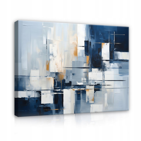 BLÅ ABSTRAKT BILD FÖR VARDAGSRUMMET PÅ Väggpanel 120x80