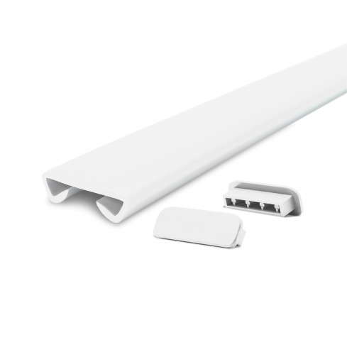 Ledst&aring;ng trappa PVC STANDARD 40x8x3,2 mm, handr&auml;cke i mjuk, vit