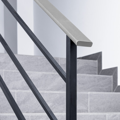 Ledst&aring;ng trappa PVC STANDARD 40x8x3,2 mm, handr&auml;cke i mjuk, silver