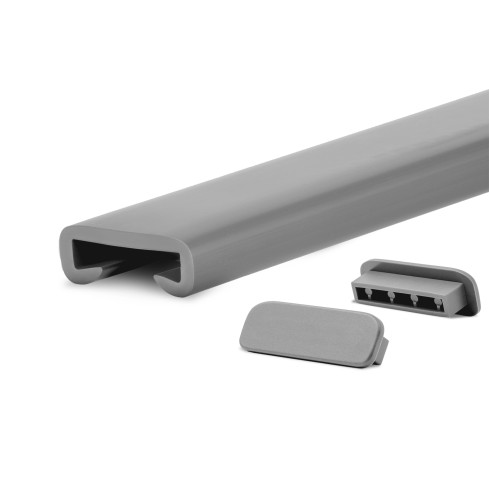Ledst&aring;ng trappa PVC PREMIUM 40x8 mm, handr&auml;cke i mjuk, m&ouml;rkgr&aring;