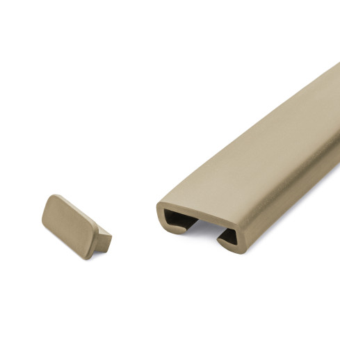 Avslutning f&ouml;r PVC-r&auml;ckesstolpe, gavel f&ouml;r r&auml;ckesprofil PREMIUM, 40x8, m&auml;ssing