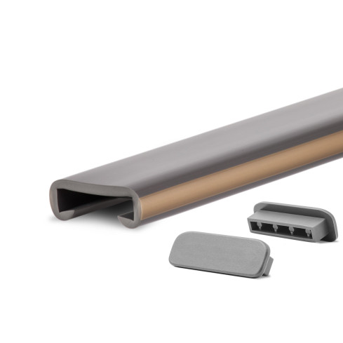Ledstång trappa PVC LUX 40x8 mm, handräcke i mjuk, mässing