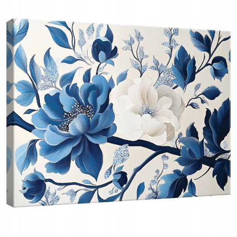BLÅ BLOMMOR TILL SÄLLSKAPSRUMMET VARDAGSRUMMET KÖKET 40x30 PP15427