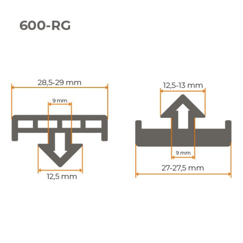 Lägre transportprofil PVC 1 m, svart
