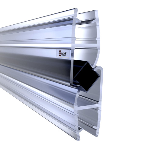 Duschpackning med magnetisk vinkel 200 cm transparent, 2 st