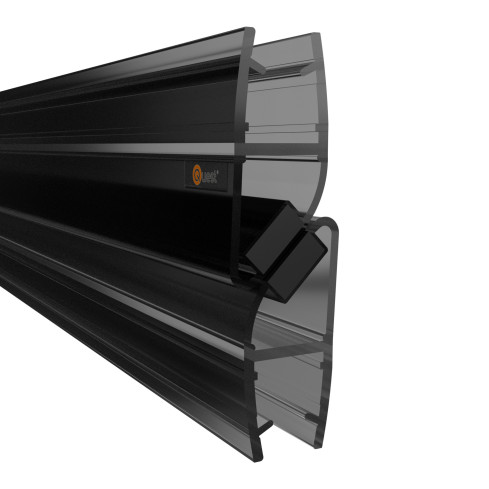 Magnetisk vinkelduschtätning 200 cm svart, 2 st
