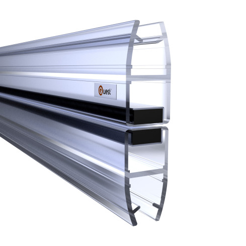 Magnetisk duschpackning rak 200 cm transparent, 2 st