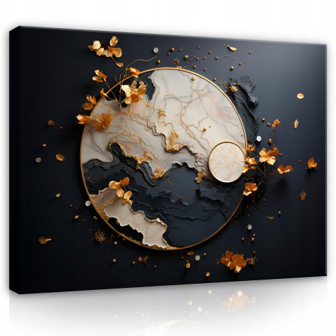 Bild ABSTRACTION BLACK MARMUR på canvas Vägg till vardagsrum Sovrum 60x40