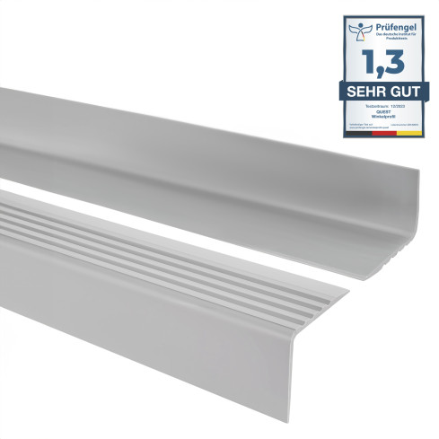 Halkskyddad trappprofil 50x42mm 150cm ljusgrå