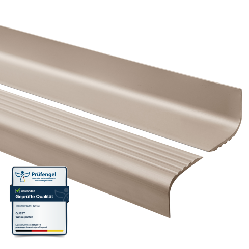 Halkfri trappkantlist PVC 52x40 mm, trapprofil RGPT, beige, 150 cm