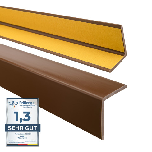 Mjuk h&ouml;rnskyddslist PVC sj&auml;lvh&auml;ftande skyddande KM, brun