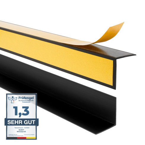 Hårt hörnskyddslist PVC självhäftande svart, limmade på utsidan, dekorativa  KTZ