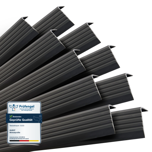 Set: Självhäftande Halkfria Trapprofiler, svart, 40x25 mm, 100 cm