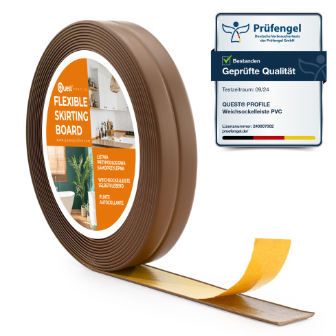 Kantband PVC 10x10 mm, sj&auml;lvh&auml;ftande, flexibel, brun, 5 m