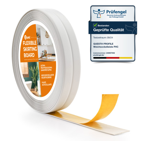 Kantband PVC 10x10 mm, 5 m, ljusgrå, självhäftande, flexibel