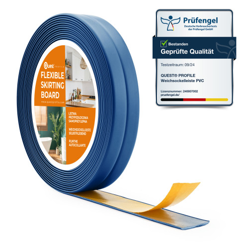 Självhäftande mjuk golvlist 10x10mm för kök och badrum PVC-band för fogtätning blå 5m