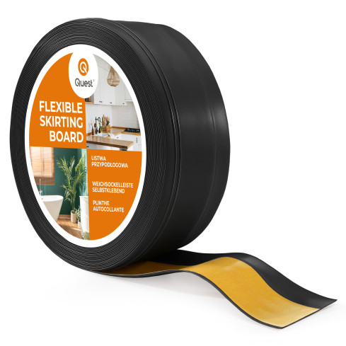 Självhäftande PVC-golvlist, flexibel DEKOR-list, svart