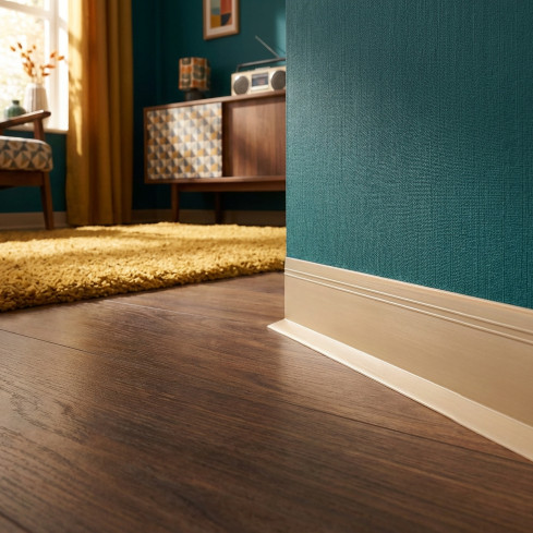 Självhäftande PVC-golvlist, flexibel DEKOR-list, sandfärgad