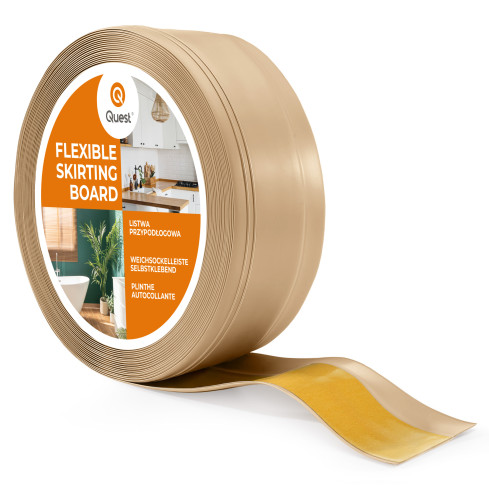 Självhäftande PVC-golvlist, flexibel DEKOR-list, sandfärgad