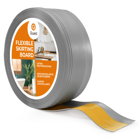 Självhäftande PVC-golvlist, flexibel DEKOR-list, 50x20mm, grå