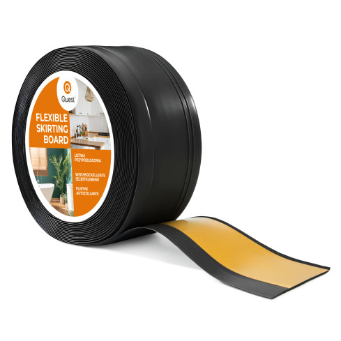 Självhäftande PVC-golvlist, flexibel DEKOR golvlist, svart