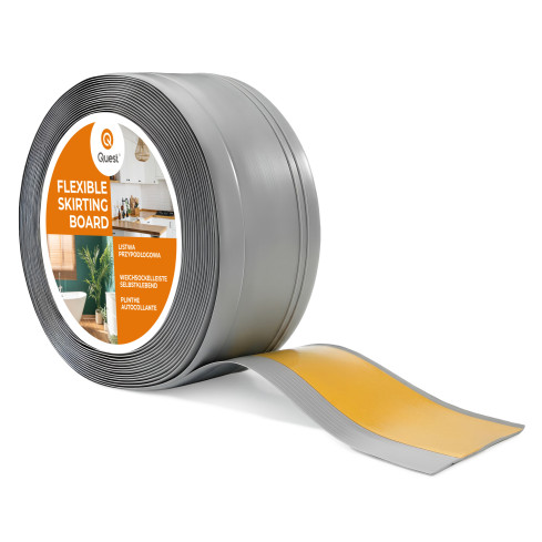 Självhäftande PVC golvlist, flexibel dekorlist DEKOR, grå