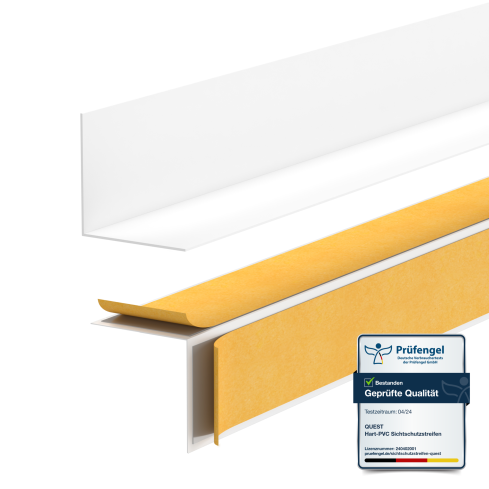 Minimalistisk sj&auml;lvh&auml;ftande PVC golvlist &ndash; h&aring;rd, vit