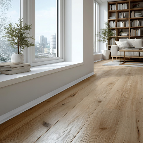 Minimalistisk PVC golvlist &ndash; h&aring;rd, vit