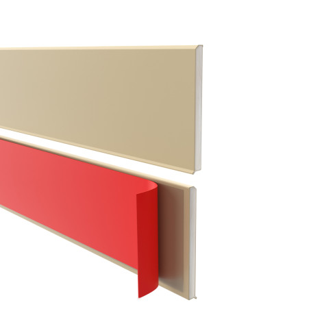 Självhäftande PVC golvlist, slät, 100mm, 10m, beige