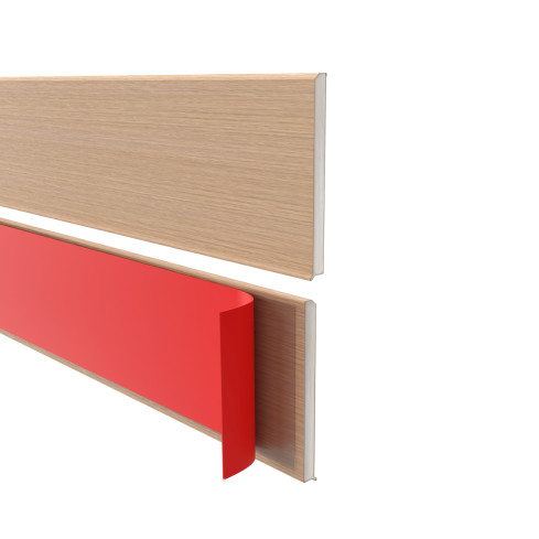 Självhäftande PVC golvlist, slät, 100mm, 10m, ljus ek