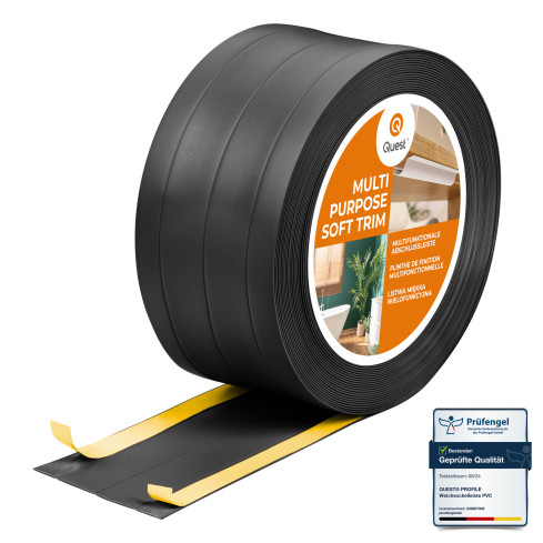 Mångsidig PVC-list 4-i-1 – Självhäftande Avslutningspanel, Svart