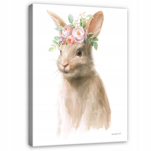 Målning för ett BARNRUM Djur Kanin 60x40