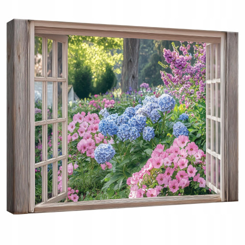 väggpanel målning fönster trädgård blommor sovrum vardagsrum kök 60x40