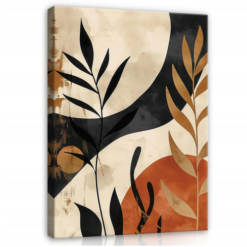 BOHO LEAF IMAGE MODERN MODERN PÅ VÄGG PANEL FÖR SÄLLSKAPSRUM 100x70