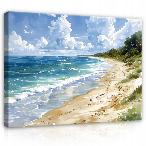 strandmålning hav som målat på duk vägg vardagsrum sovrum sovrum 40x30