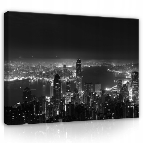 Bild CITY AT NIGHT STOR på duk Vägg 120x80
