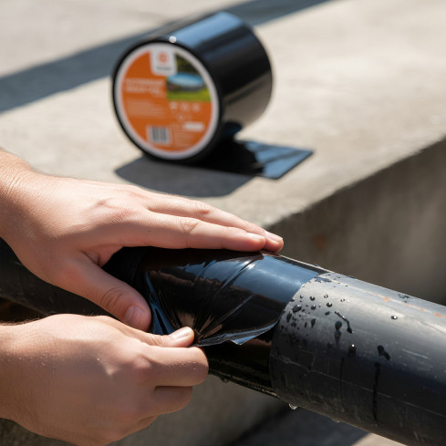 Tätande butyltejp, reparationstejp, 100mm/3m, svart