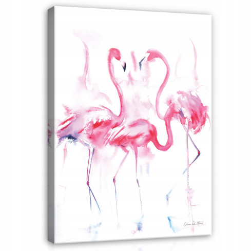 BARNBARNSRUM Målning Flamingos på duk 60x40