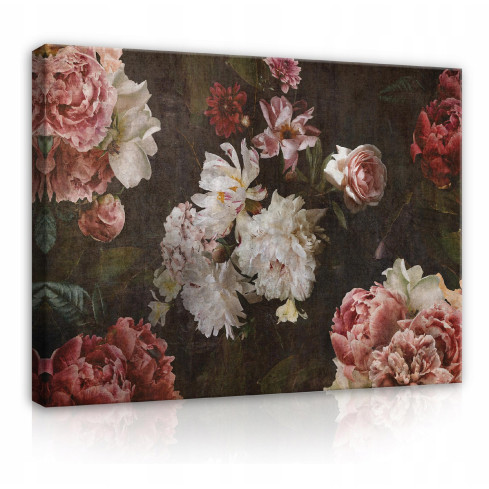 VINTAGE RETRO VARDAGSRUM VINTAGE BLOMMOR canvas 120x80