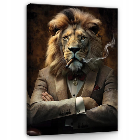 MOTIVATIONELL Väggbild av lejonet LIONAL LION för sovrum och rum kontor 60x40