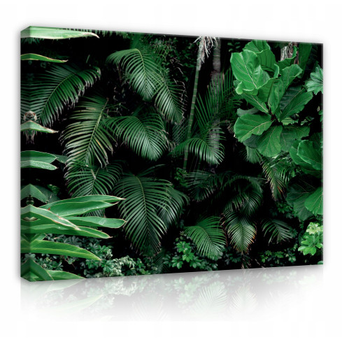 canvas gröna blad djungel 120x80