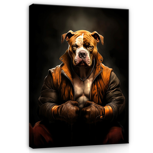 PITBULL HUND Väggbild ABSTRAKT FÖR SÄLLSKAPSRUM KONTOR 120x80
