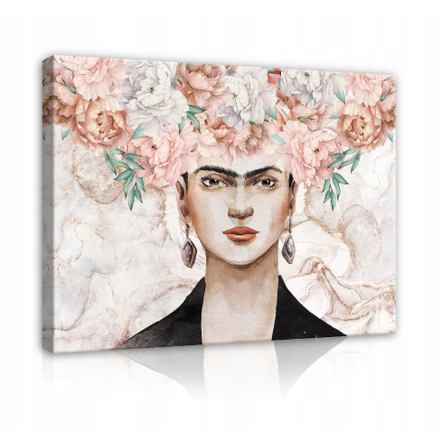 Frida Kahlo Canvas Väggbild Blommor 120x80