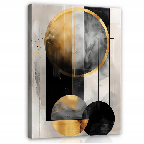 ABSTRAKT ART DECO GULD PÅ Väggplattor FÖR SÄLLSKAPSRUM 100x70