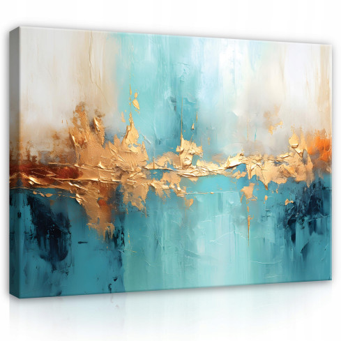 Bild ABSTRACT GOLD BLUE Stort vardagsrum 60x40