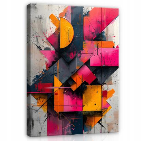 ABSTRAKT FÄRGBILD AV FIGURER PÅ PANEL FÖR SOVRUM 40x30