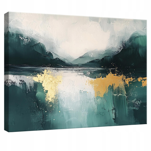 Canvastavla, guldabstraktion, för sovrum, vardagsrum och kök, 40x30 cm
