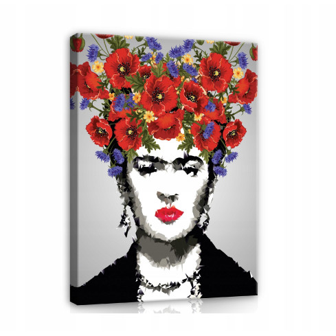 Frida Kahlo Vardagsrumsbild Blommor Stor 60x40