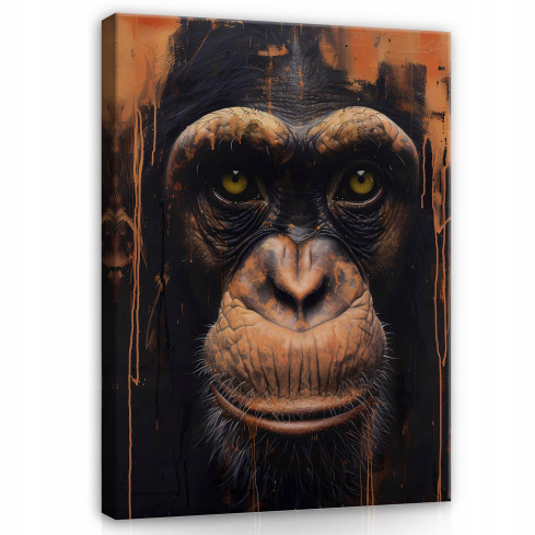 väggmålning av ett djur gorilla på en väggpanel för sovrummet sovrummet vardagsrummet 120x80